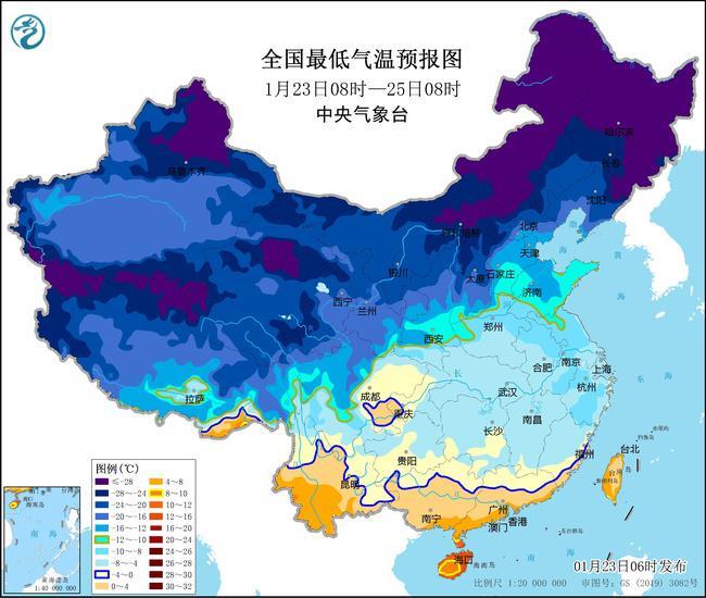 中央气象台发布寒潮蓝色预警 东北华南等部分地区降温将超12℃